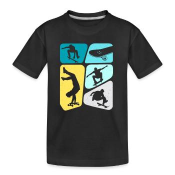 Skateur Skateur Skateur Skateboard Garçons - T-shirt bio Premium Enfant - noir - Devant