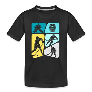 Eishockey Spieler Kinder Jungen Eishockeyspieler - Kinder Premium Bio T-Shirt - Schwarz - Vorne