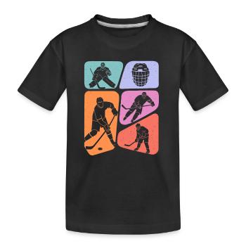 Eishockey Spieler Kinder Eishockeyspieler Jungen - Kinder Premium Bio T-Shirt - Schwarz - Vorne