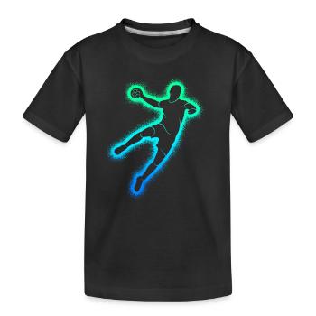 Handballspieler Handballer Kinder Herren Handball - Kinder Premium Bio T-Shirt - Schwarz - Vorne