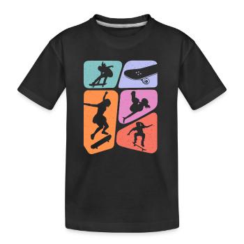 Skateur Skateur Skateur Skateboard Fille - T-shirt bio Premium Enfant - noir - Devant