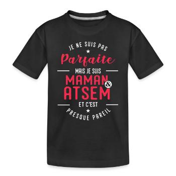 maman Atsem humour fête des mères - T-shirt bio Premium Enfant - noir - Devant