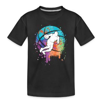 Joueurs de basket-ball Dribble Enfants Basket-ball Garçons - T-shirt bio Premium Enfant - noir - Devant