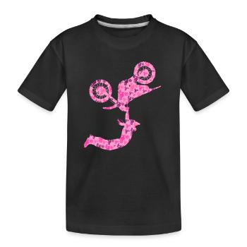 Dirt Biker Motorcyclist Motocross Girl - Kids' Premium Organic T-Shirt - black - Front