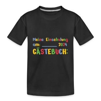 Schoolchild 2024 Guestbook Enrollment - Kids' Premium Organic T-Shirt - black - Front