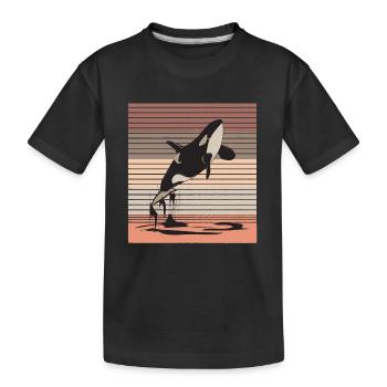Wal Ozean Meeresleben Meerestier Geschenk - Kinder Premium Bio T-Shirt - Schwarz - Vorne
