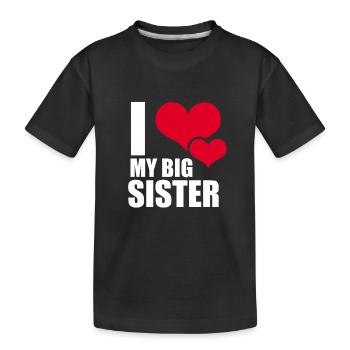 J'aime ma grande soeur - J'aime ma soeur - T-shirt bio Premium Enfant - noir - Devant