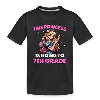 This Princess Is Going To 7th Grade - Kinder Premium Bio T-Shirt - Schwarz - Vorne
