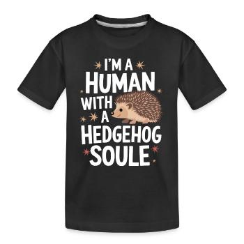 hérisson animal épineux hérisson - T-shirt bio Premium Enfant - noir - Devant