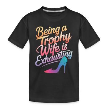 Frau Ehefrau Partnerin Familie Verheiratet - Kinder Premium Bio T-Shirt - Schwarz - Vorne