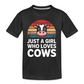 Éleveur de vaches Ferme Éleveur de vaches - T-shirt bio Premium Enfant - noir - Devant