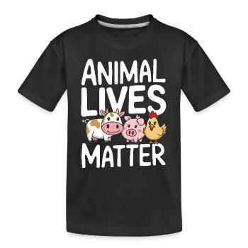 Vegetarian Vegan Veggie Vegetarian - Kids' Premium Organic T-Shirt - black - Front