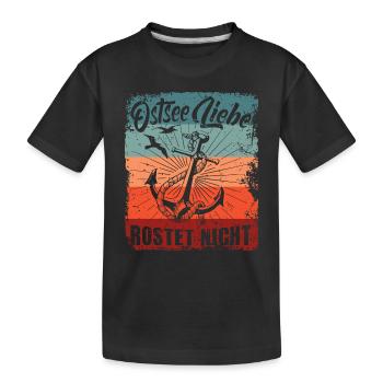 Ostseeliebe - Retro - Anker - Used Look - Kinder Premium Bio T-Shirt - Schwarz - Vorne