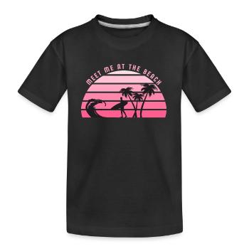 Meet me at the Beach - Kids' Premium Organic T-Shirt - black - Front