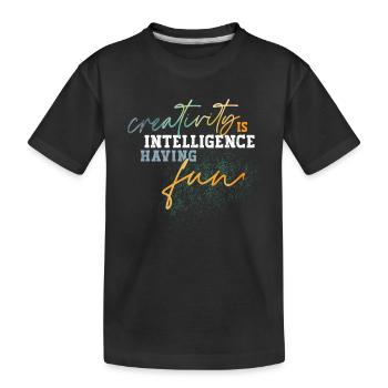Creativity intelligence - Kids' Premium Organic T-Shirt - black - Front