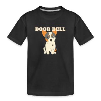 Dog: Door Bell - Kids' Premium Organic T-Shirt - black - Front