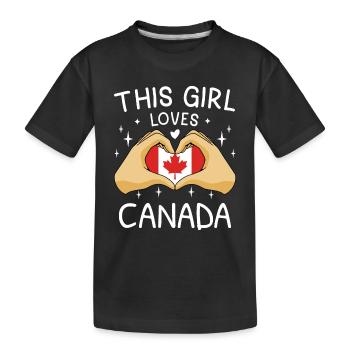 Drapeau du Canada Feuille d’érable Drapeau canadien Canada - T-shirt bio Premium Enfant - noir - Devant