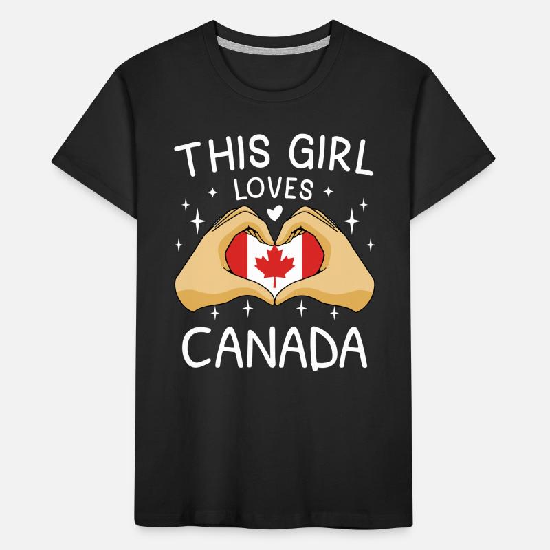 Drapeau du Canada Feuille d’érable Drapeau canadien Canada T-shirt bio Premium Enfant