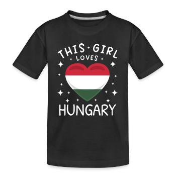 Ungarn Flagge Ungarische Fahne Balaton Hungary - Kinder Premium Bio T-Shirt - Schwarz - Vorne