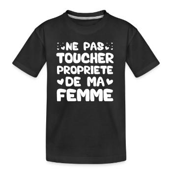 Ne pas toucher propriété de ma femme - T-shirt bio Premium Enfant - noir - Devant