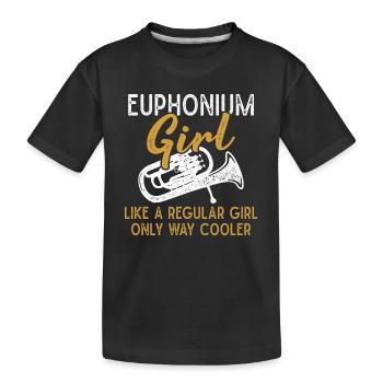 Euphonium Mädchen Orchester Musiker - Kinder Premium Bio T-Shirt - Schwarz - Vorne