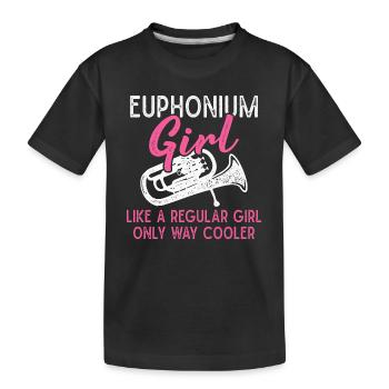 Euphonium Mädchen Orchester Musiker - Kinder Premium Bio T-Shirt - Schwarz - Vorne