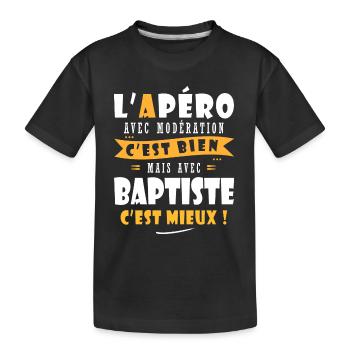 Baptiste cadeau Humour cadeau baptiste - T-shirt bio Premium Enfant - noir - Devant