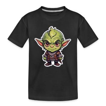 Dungeons Brücken Troll - Kinder Premium Bio T-Shirt - Schwarz - Vorne