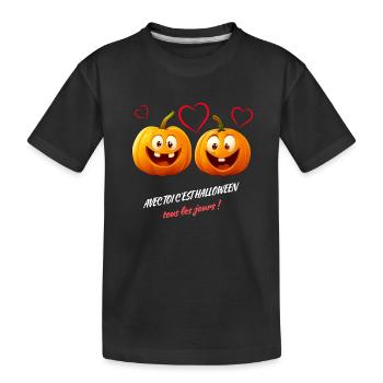 Ma citrouille d'Halloween - T-shirt bio Premium Enfant - noir - Devant