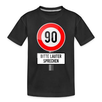 90 années bouclier fort - T-shirt bio Premium Enfant - noir - Devant