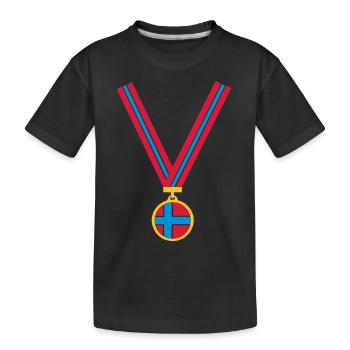 gold_medaille_no_flag3_clr - Kinder Premium Bio T-Shirt - Schwarz - Vorne
