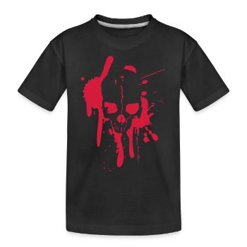 Splatter Skull - Kinder Premium Bio T-Shirt - Schwarz - Vorne
