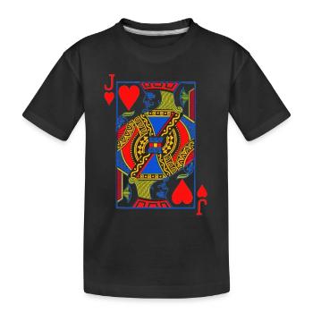 Spielkarte Bube - Kinder Premium Bio T-Shirt - Schwarz - Vorne