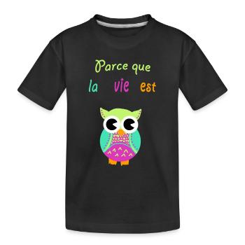 chouette - T-shirt bio Premium Enfant - noir - Devant