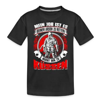 Arsch retten - Kinder Premium Bio T-Shirt - Schwarz - Vorne