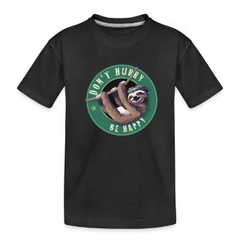 Sloth Bouton d'amusement paresseux Humou - T-shirt bio Premium Enfant - noir - Devant