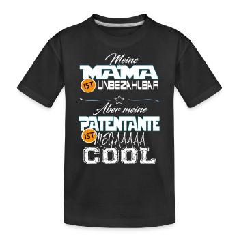 Patentante mega cool - Kinder Premium Bio T-Shirt - Schwarz - Vorne