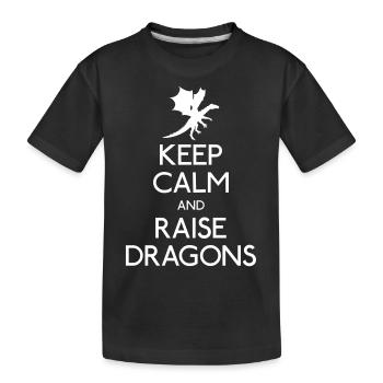 Keep calm dragons - T-shirt bio Premium Enfant - noir - Devant