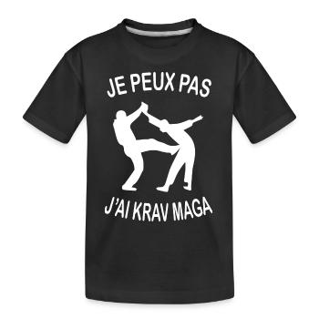 Je Peux Pas J'ai Krav Maga - T-shirt bio Premium Enfant - noir - Devant