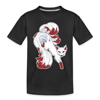 Nine-tailed fox - Kids' Premium Organic T-Shirt - black - Front