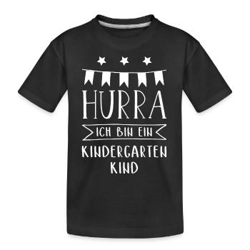 Hurra Ich Bin Ein Kindergartenkind I Kindergarten - Kinder Premium Bio T-Shirt - Schwarz - Vorne