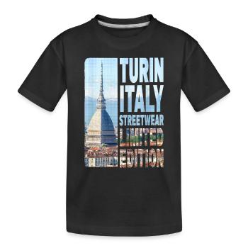 Turin Turin Turin Italie Ville Skyline Accueil Amour - T-shirt bio Premium Enfant - noir - Devant