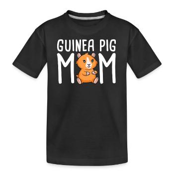 Meerschweinchen Mom Mama Mutter Meerschwein - Kinder Premium Bio T-Shirt - Schwarz - Vorne