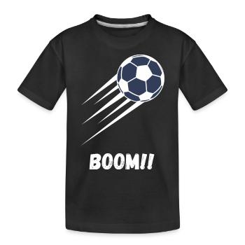 Boom Fußball - Kinder Premium Bio T-Shirt - Schwarz - Vorne