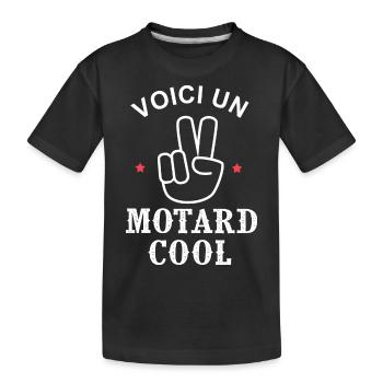 cadeau papa moto voici un motard cool - T-shirt bio Premium Enfant - noir - Devant