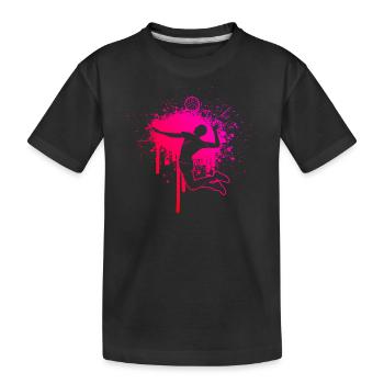 Volley-ball de plage masculin Joueur de volley-ball féminin - T-shirt bio Premium Enfant - noir - Devant