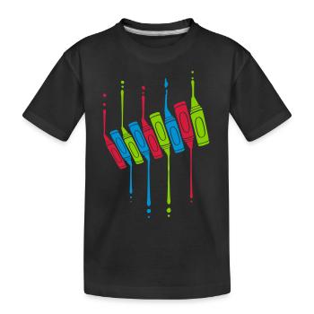 Crayons Drops Cool Design - Kids' Premium Organic T-Shirt - black - Front
