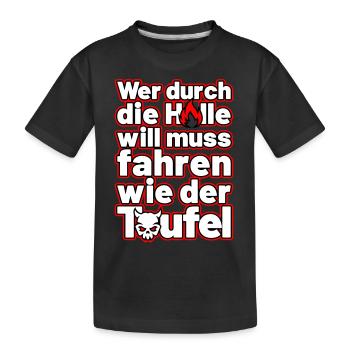 fahren wie der Teufel - Kinder Premium Bio T-Shirt - Schwarz - Vorne