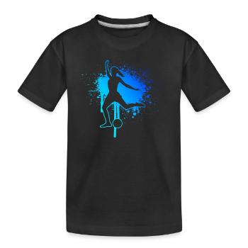 Fussballspielen Fussballer Fussballspieler - Kinder Premium Bio T-Shirt - Schwarz - Vorne