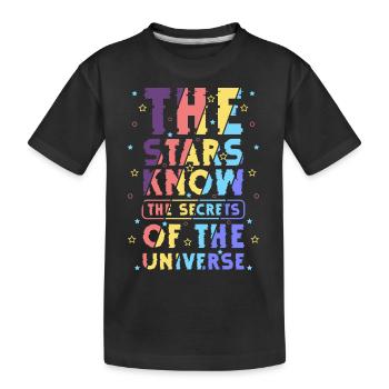 Sterne Raumschiff Galaxie - Kinder Premium Bio T-Shirt - Schwarz - Vorne